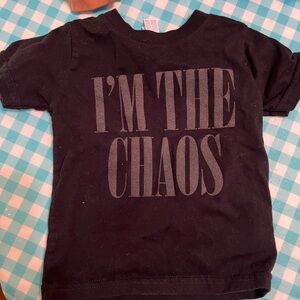 Bold Black Kids T-Shirt with 'I'm The Chaos' Graphic